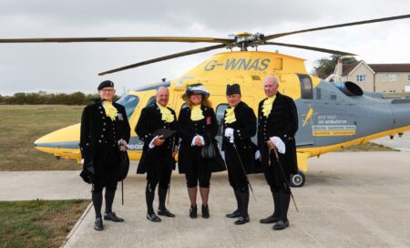 The High Sheriffs for the five counties (from L-R): Rutland - Colonel Richard Chesterfield; Northamptonshire - Jeremy Sharman; Warwickshire - Karen Lynch MBE; Leicestershire - Stephen Bryan JP; Derbyshire - Sir Richard FitzHerbert