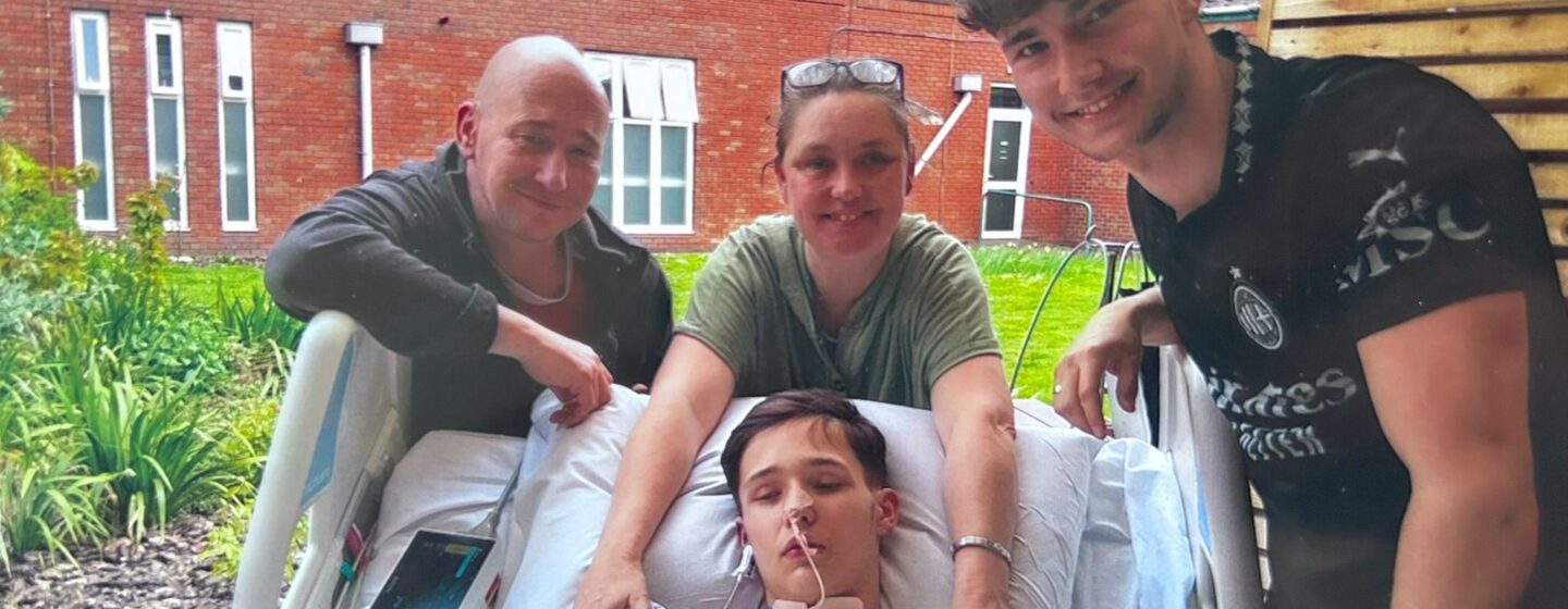 Leo with his family during his stay at hospital.