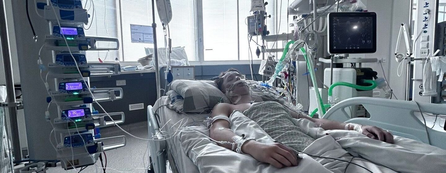 Leo while in a coma, in hospital.