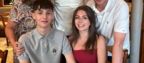 Leo Elliot with his family and girlfriend.