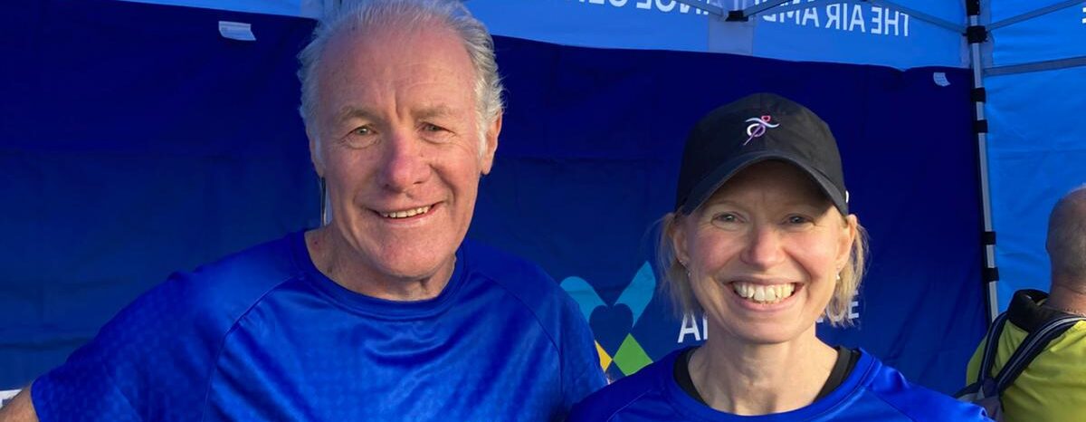 Two participants, running for The Air Ambulance Service.