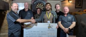 Cheque presentation at The Collyweston Slater