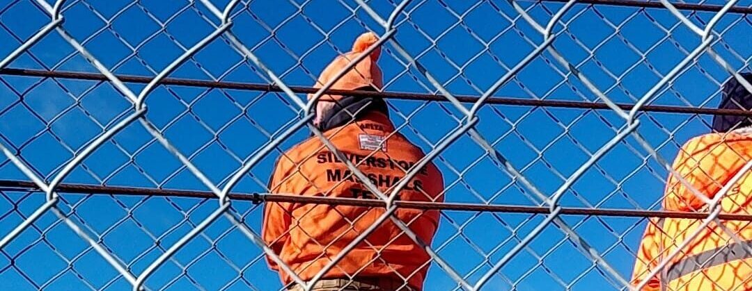 Lee Newman as marshal at Silverstone Circut