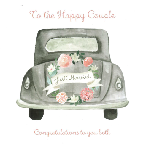 Wedding Car Greetings Card