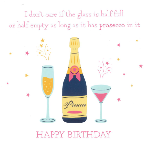 Prosecco Birthday Greetings Card