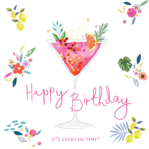 Birthday Cocktail Greetings Card