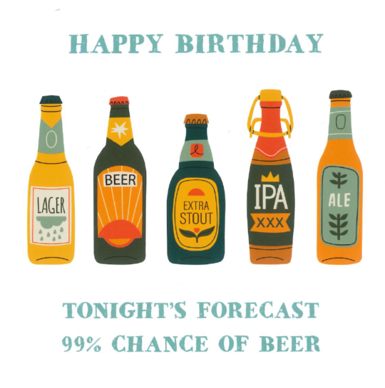 Birthday Beers Greetings Card