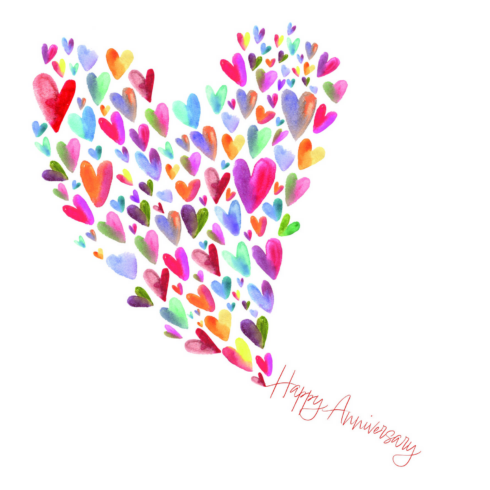 Anniversary Heart Balloon Greetings Card