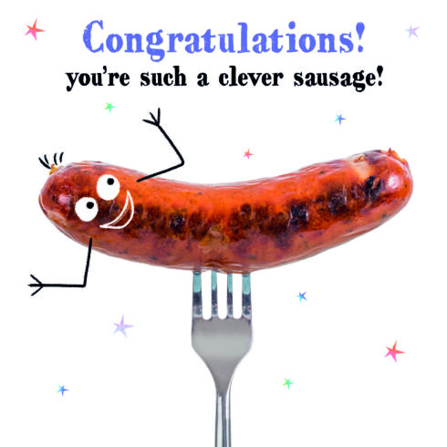 Clever Sausage Celebration Card