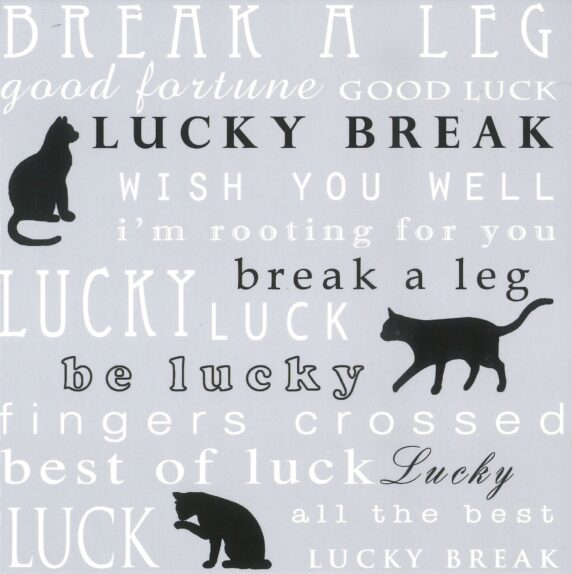 Front of Good Luck Cats Greetings Card