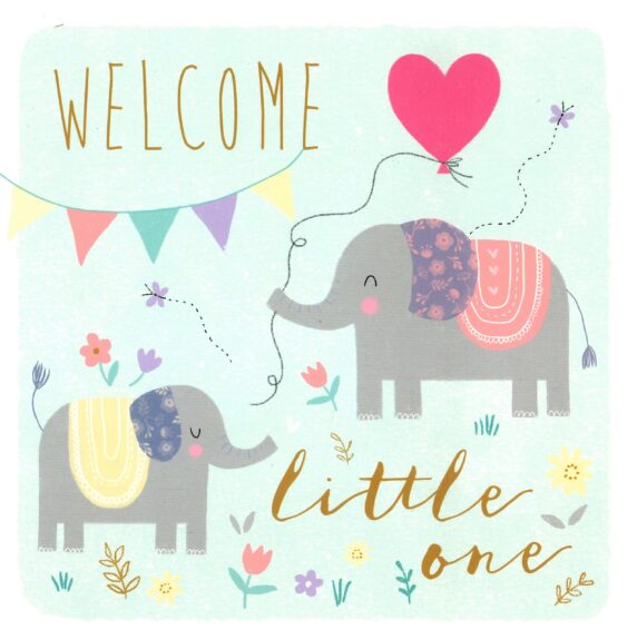 Front of Welcome Little One Greetings Card