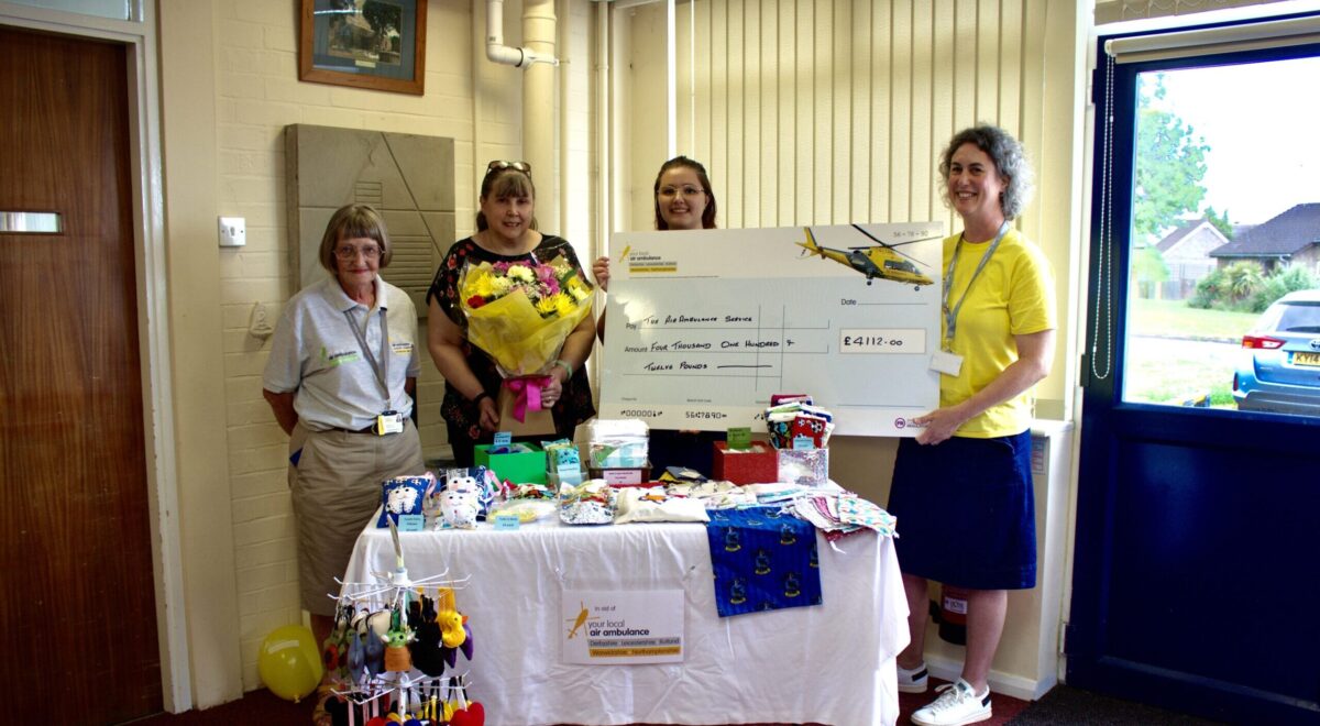 Northampstonshire woman raises over £4,000 to support lifesaving service