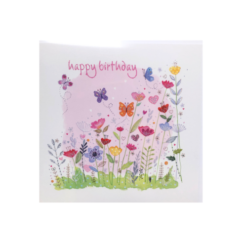 Front of Butterfly Birthday Greetings Card