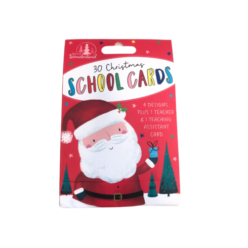 Front of Christmas School Card Pack of 30