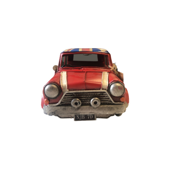 Front of Vintage Classic Red Mini Cooper Model