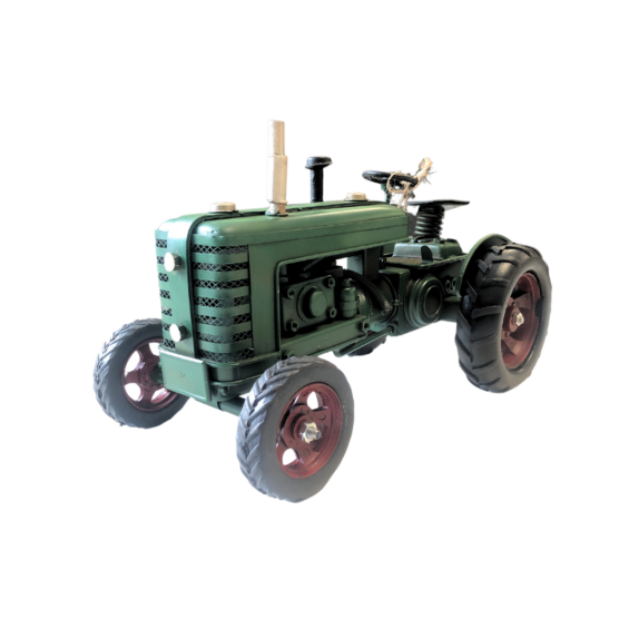 Front of Vintage Green Tractor Model