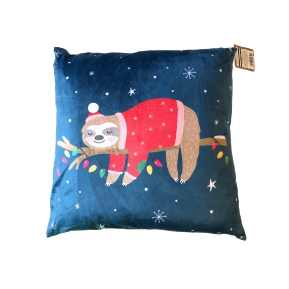 Front of christmas sloth cushion