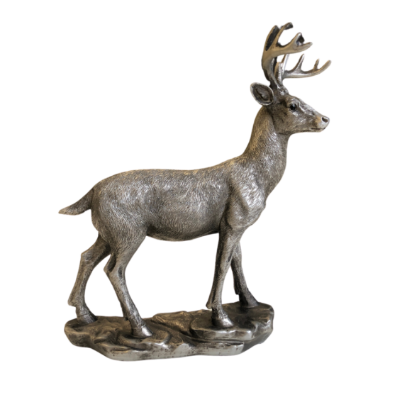 Standing Silver Deer Statue