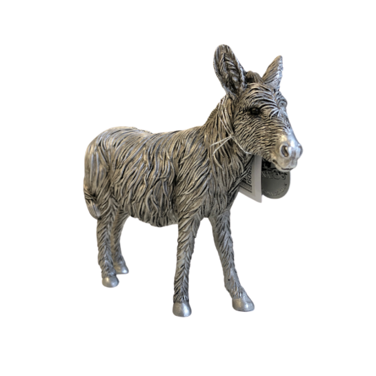 Silver Standing Donkey Statue