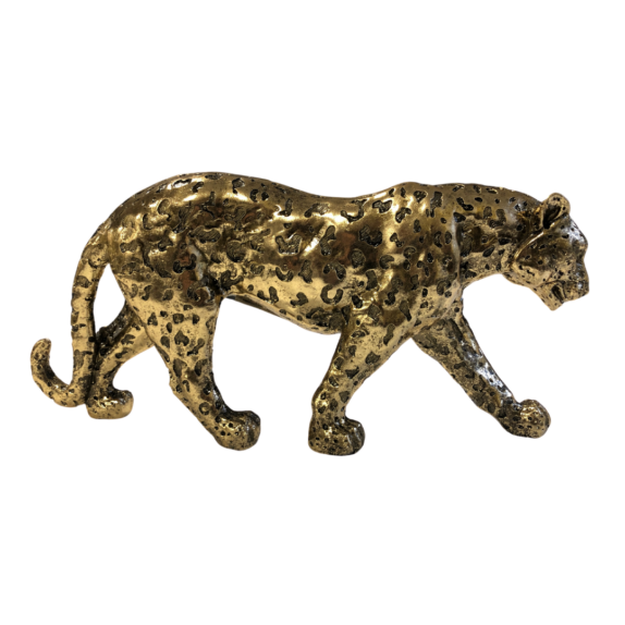 Large Gold Leopard Statue