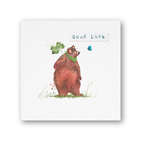 Good Luck Bear Greetings Card