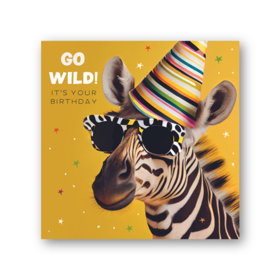 Birthday Zebra Greetings Card